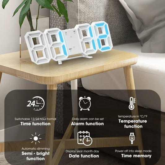 3D Digital LED Alarm Clock