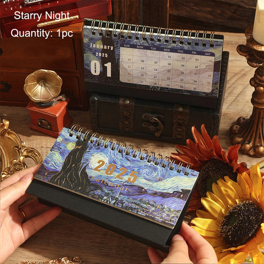 Vintage Painting Coil Desk Calendar