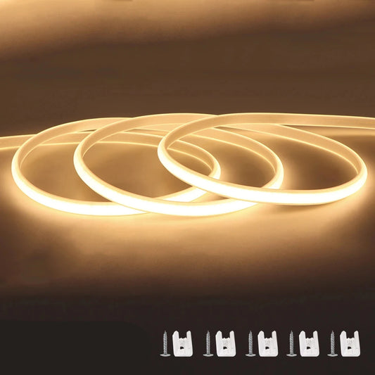 110V/220V COB LED Strip Light – Super Bright Waterproof Lighting with EU/US Power Supply