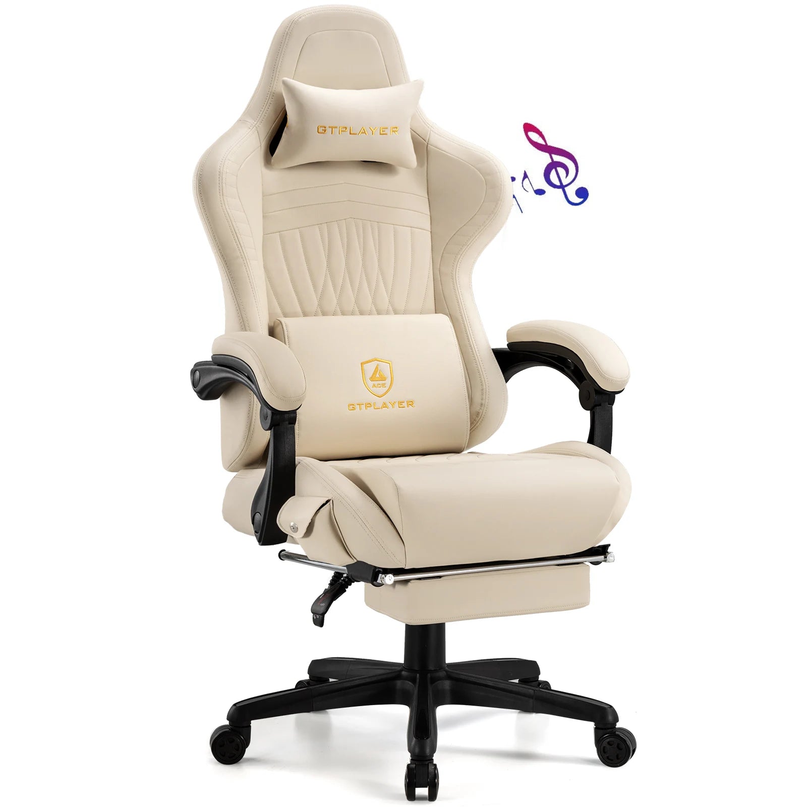GTPLAYER Gaming Chair – Adjustable Ergonomic Faux Leather PC & Racing Chair with Built-in Speakers & Footrest - Image 7