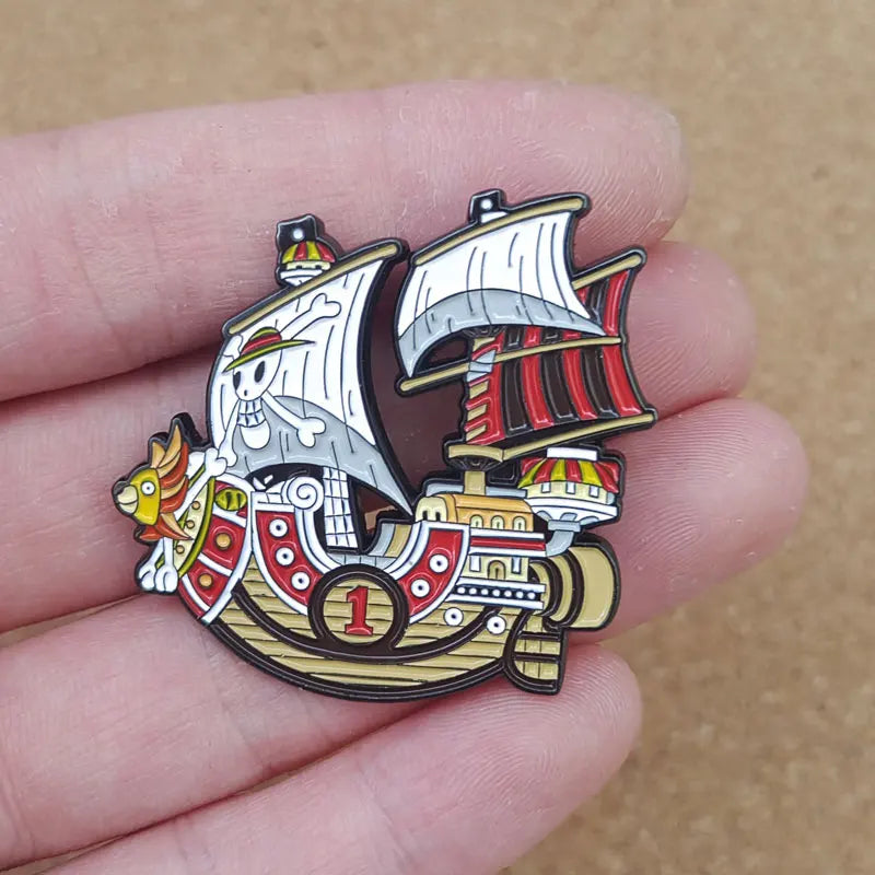 One Piece Going Merry Enamel Pin – Pirate Ship Brooch Lapel Pin for Backpacks, Bags & Fashion Accessories - Image 3
