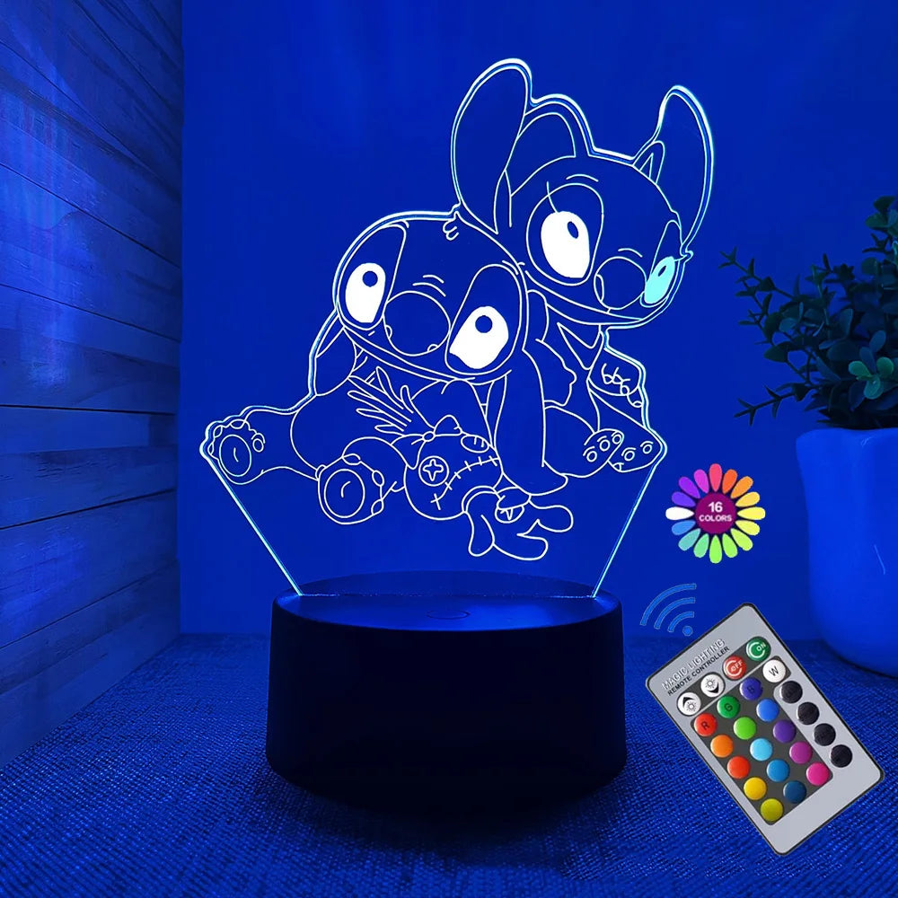 3D Illusion Stitch Night Light – Remote Control & Smart Touch LED Lamp - Image 8