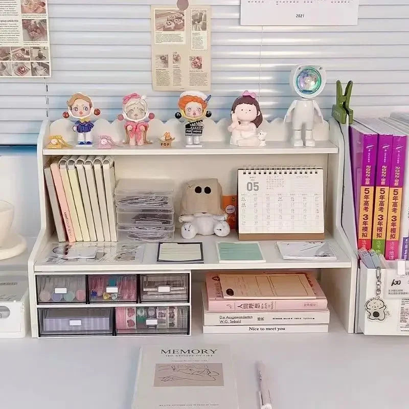 INS Desktop Elevation Stand with Drawers – Multifunctional Storage & Display Rack for Student and Home Office Desks - Image 5