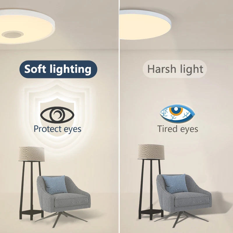 LED Smart Ceiling Lamp – RGB+CW Dimmable Light with APP & Remote Control, Music Speaker for Home Decor - Image 2