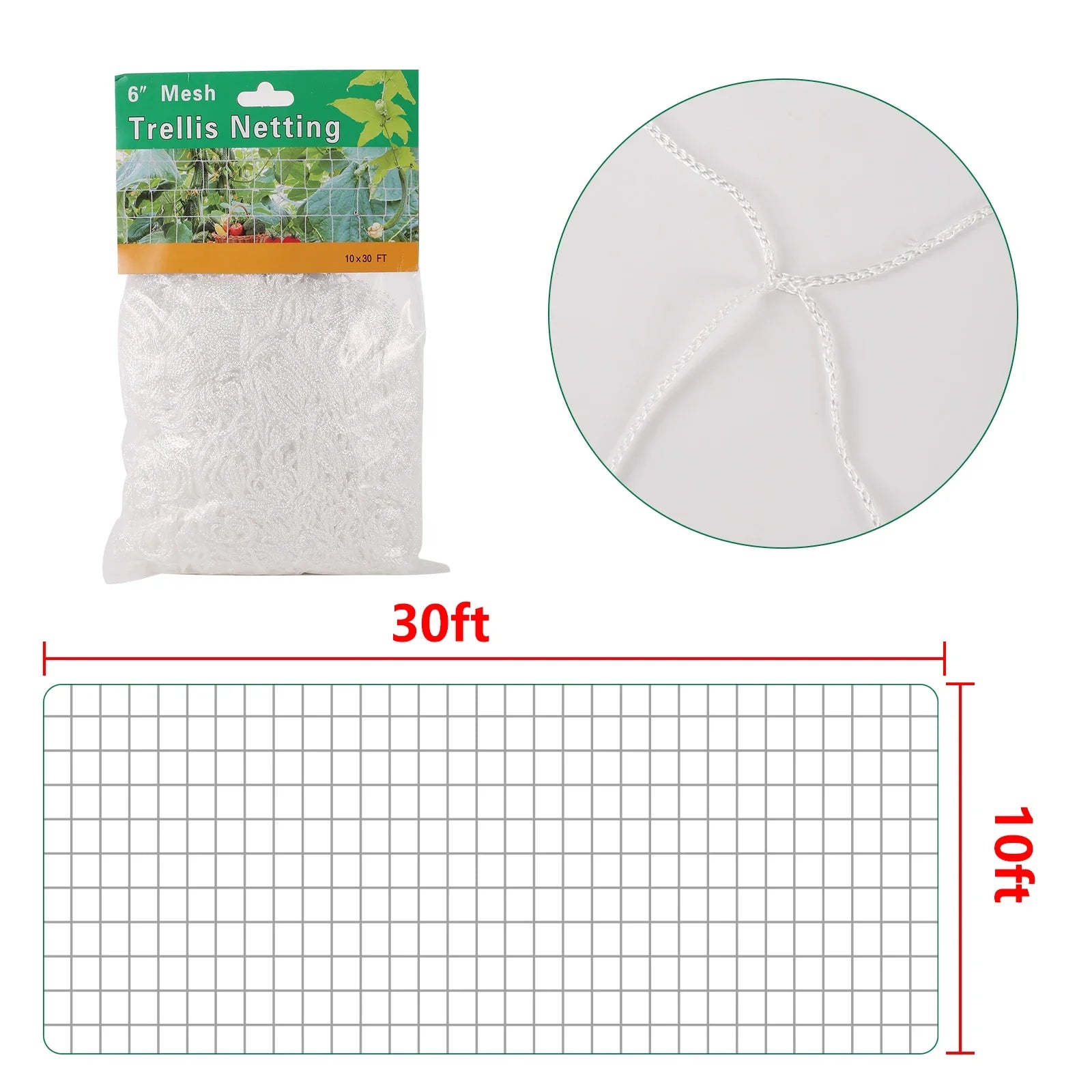 Heavy-Duty White Plant Trellis Netting – Multi-Use Polyester Support for Climbing Vines & Hydroponic Gardening - Image 9