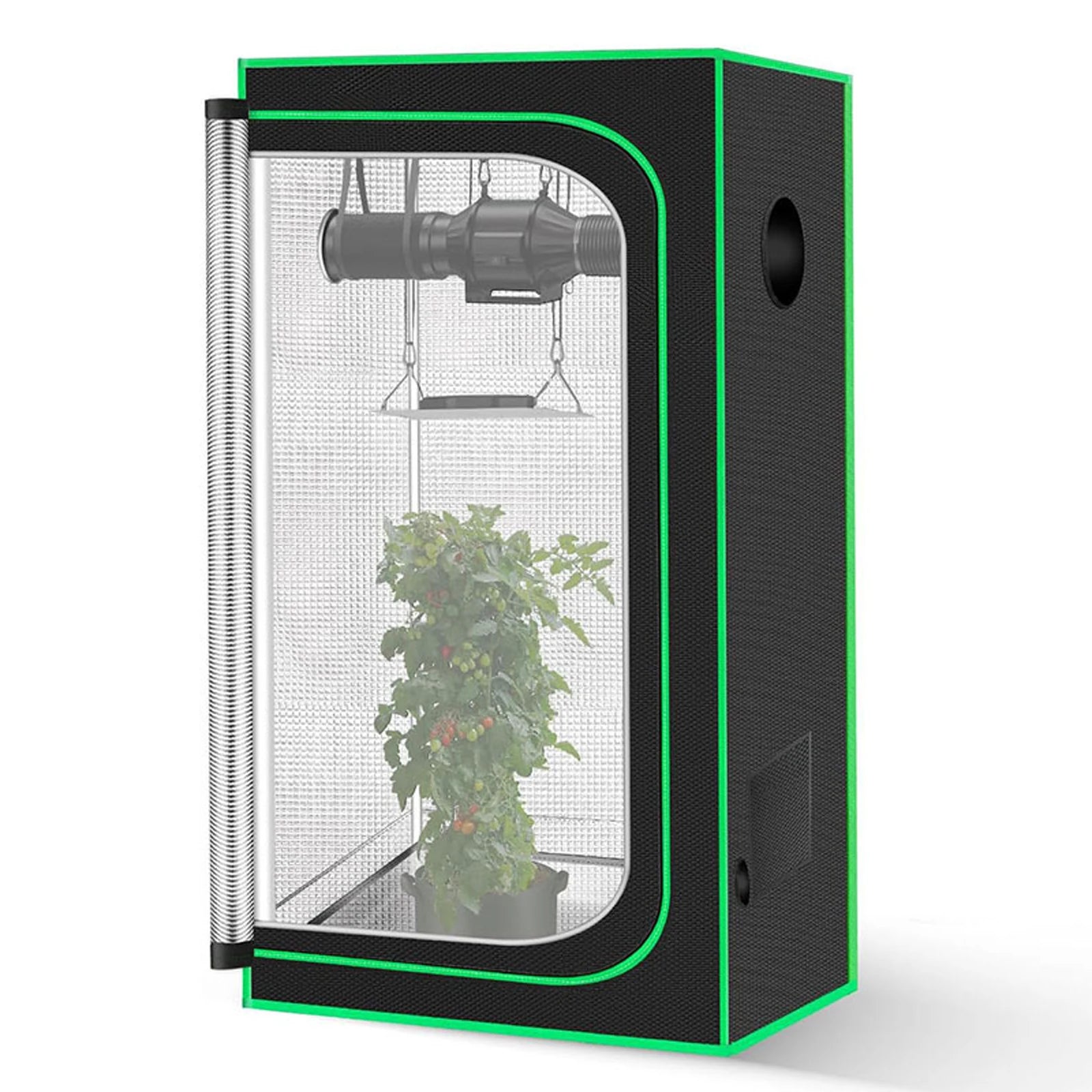 Indoor Grow Tent – 600D Oxford Fabric with Reflective Mylar & Green Frame - Image 2