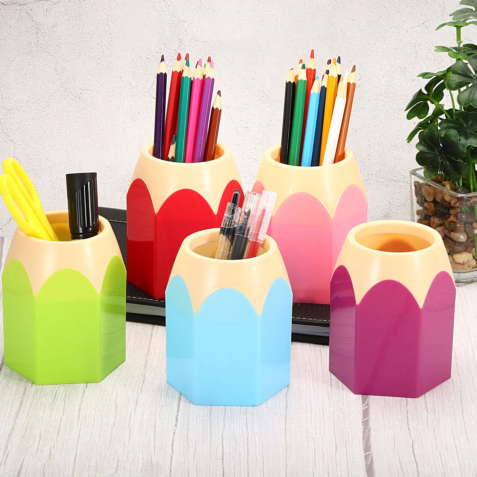3–5Pc Multifunction Pen Holder Set – Cute Pencil & Brush Containers for Desktop Organization and Decoration - Image 6