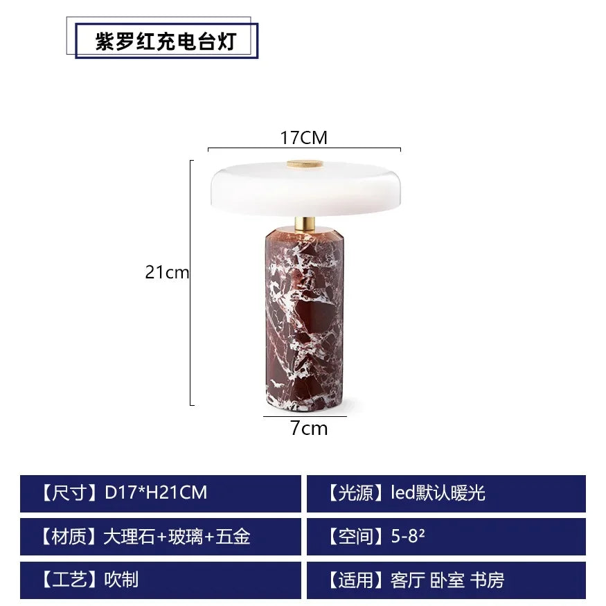 Modern Designer Charging Table Lamp – Touch Marble Atmosphere Light for Home & Office - Image 8
