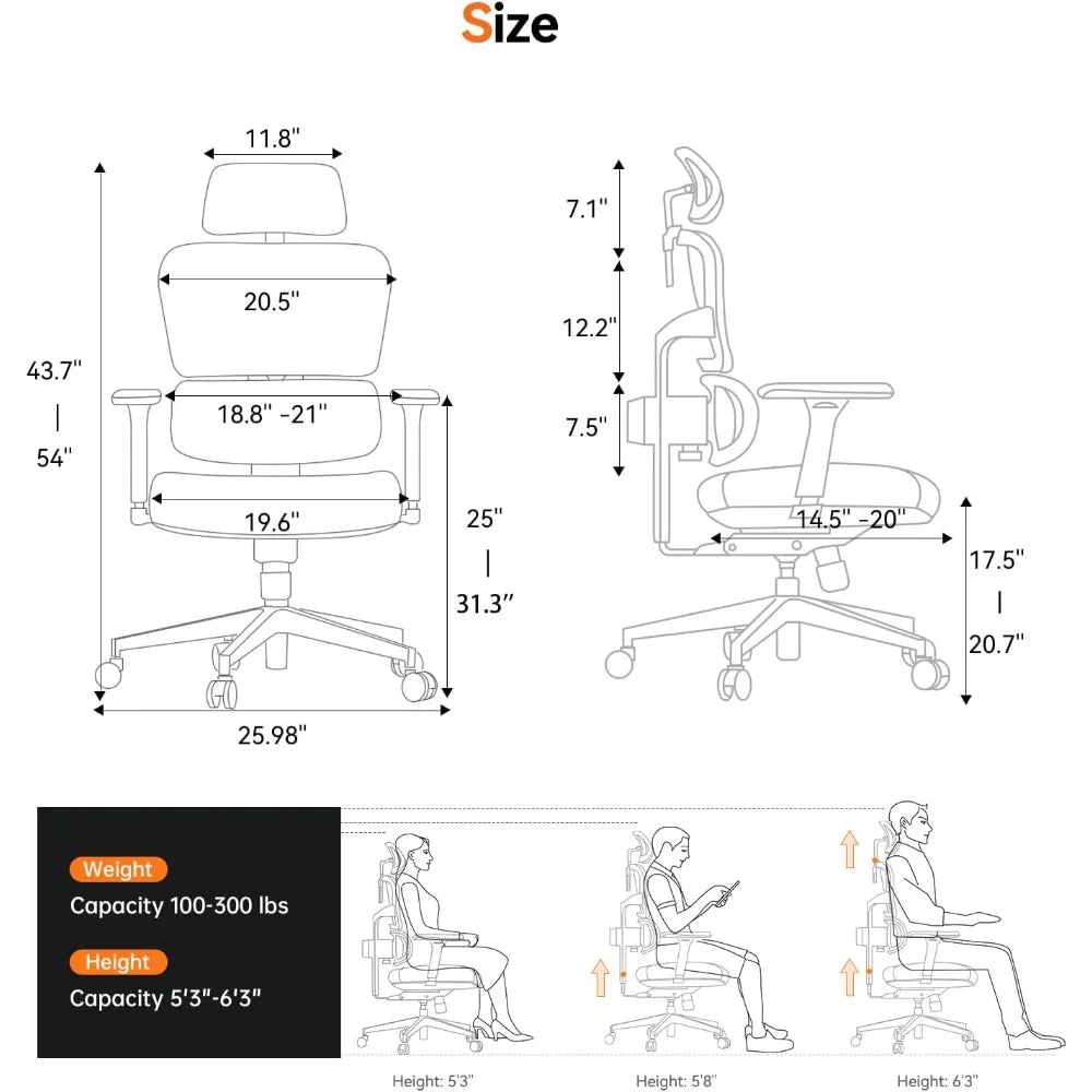 Ergonomic Office Chair – Auto-Following Lumbar Support with 4D Armrests & Adjustable Seat Depth - Image 3