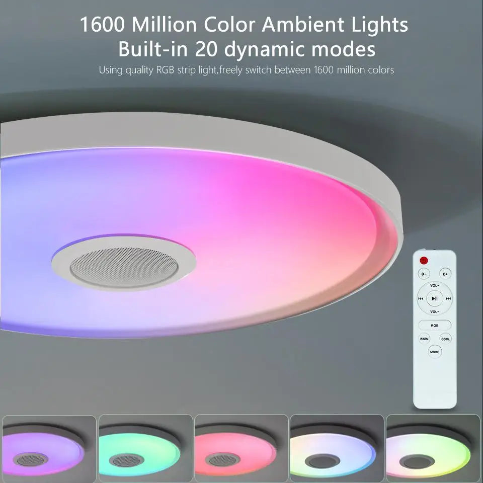 LED Smart Ceiling Lamp – RGB+CW Dimmable Light with APP & Remote Control, Music Speaker for Home Decor - Image 3