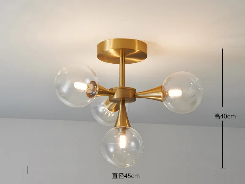 Nordic LED Sputnik Chandelier – Glass Pendant Light for Bedroom, Study & Kitchen Island - Image 8