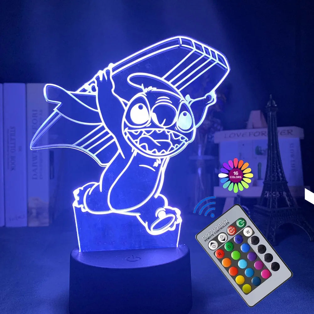 3D Illusion Stitch Night Light – Remote Control & Smart Touch LED Lamp - Image 9