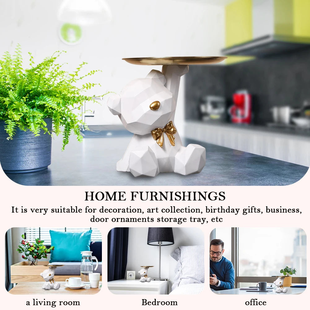 Geometric Bear Resin Sculpture - Image 5