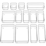 13-Drawer Organizer Set – Non-Slip Silicone Desk Drawer Trays for Makeup, Jewelry & More