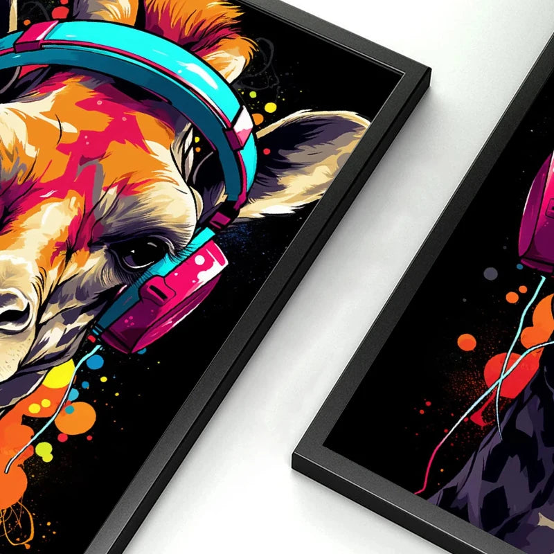 Animal Gamer Poster Set – Graffiti Style Canvas Wall Art for Teen & Gaming Room Decor - Image 4