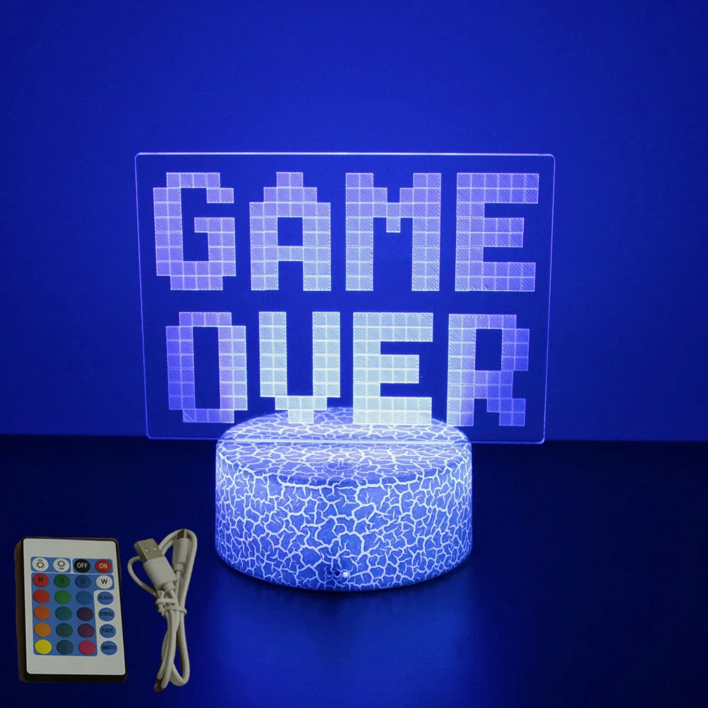 NEON GAMER 3D LED Lamp – RGB Night Light for Gaming Setup & Bedroom Decor - Image 16