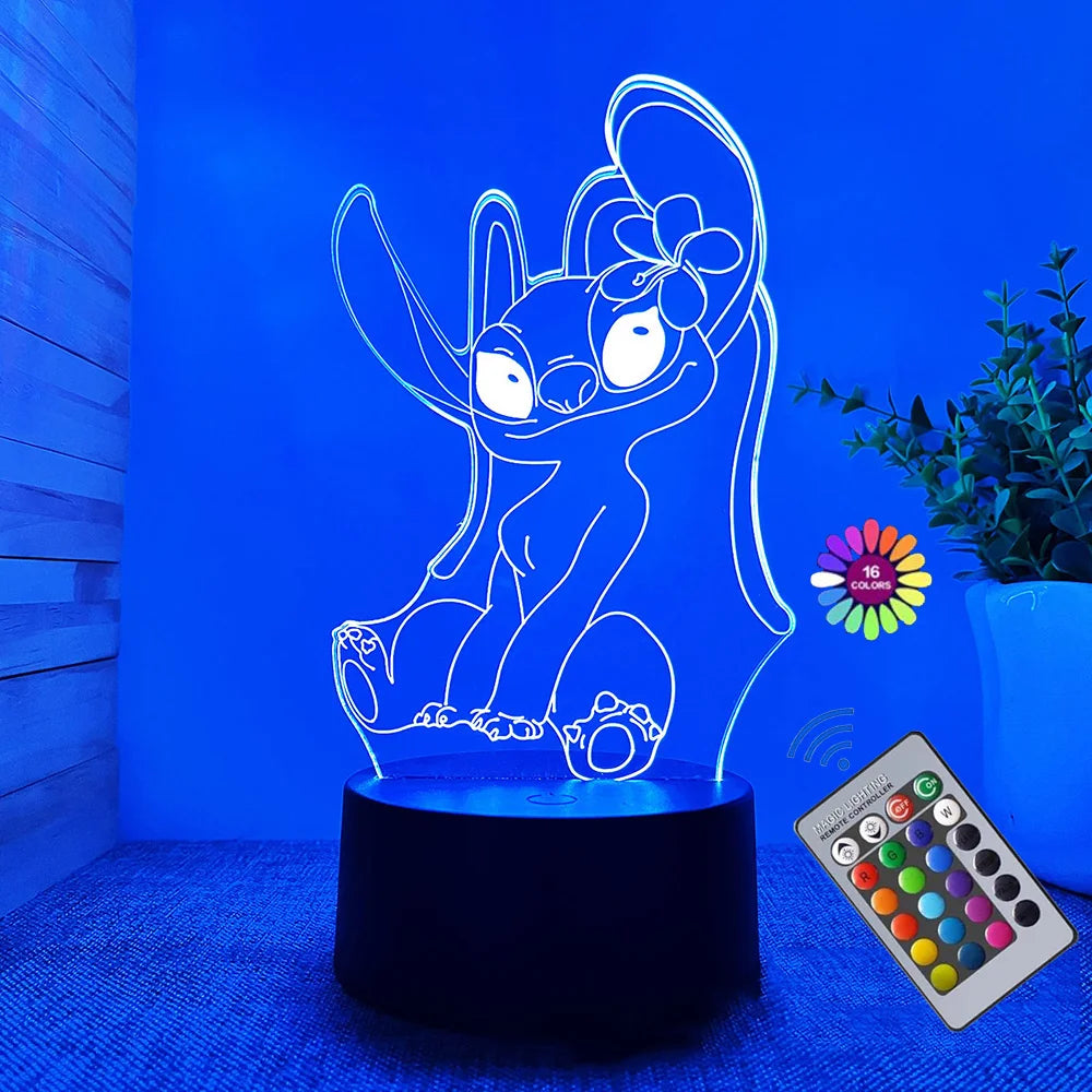 3D Illusion Stitch Night Light – Remote Control & Smart Touch LED Lamp - Image 4