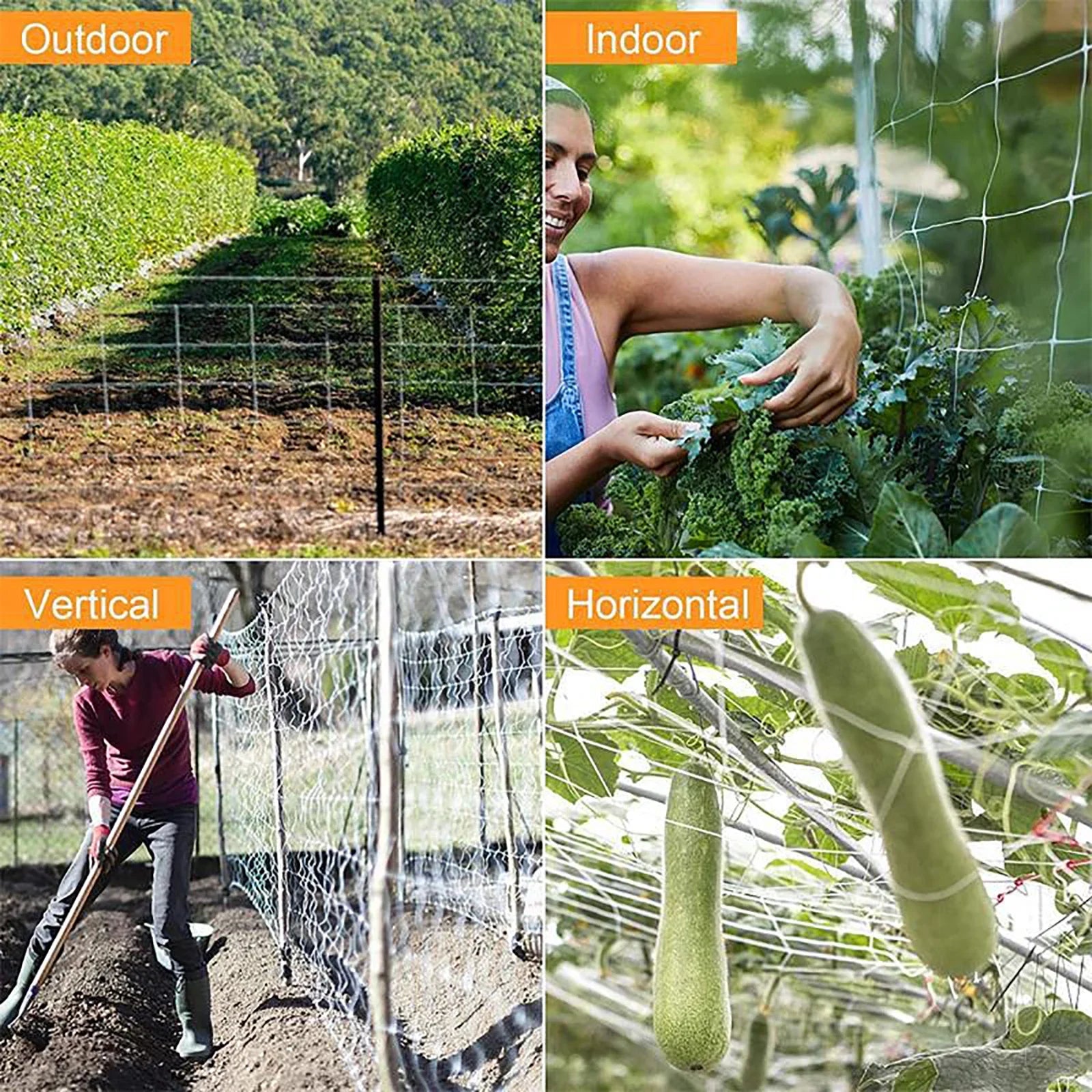 Heavy-Duty White Plant Trellis Netting – Multi-Use Polyester Support for Climbing Vines & Hydroponic Gardening - Image 4