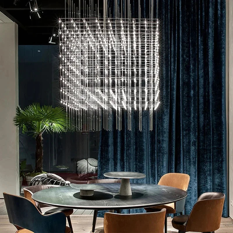 Modern Luxury LED Chandelier – Large Hanging Pendant Light for Living Room, Office, Hotel Lobby & Dining Area - Image 2