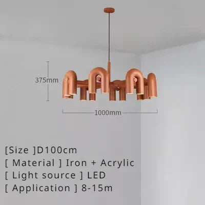 Nordic Macaron U-Shaped LED Chandelier – Creative Pendant Light for Living Room, Kitchen, Office & Loft Spaces - Image 12