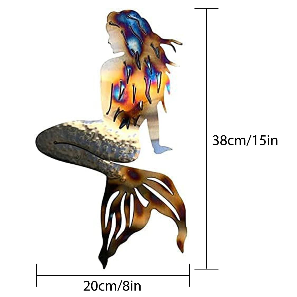 3D Mermaid Metal Art Wall Decor – Handmade Wrought Iron Hanging Sculpture for Home & Garden - Image 7