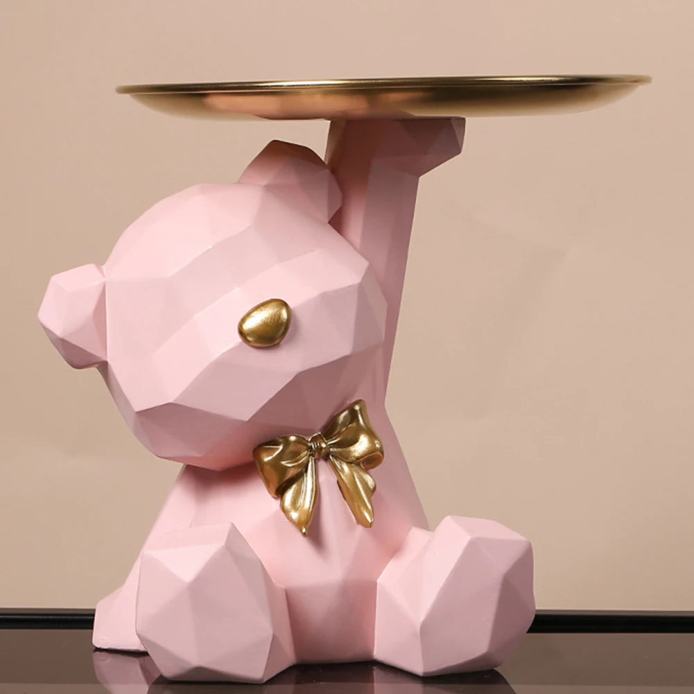 Geometric Bear Resin Sculpture - Image 4