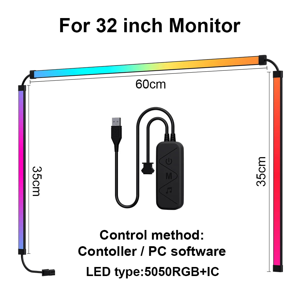 Gaming Monitor Light Strip – RGB Color Sync Backlight with Smart Control for PC & Display Atmosphere - Image 8