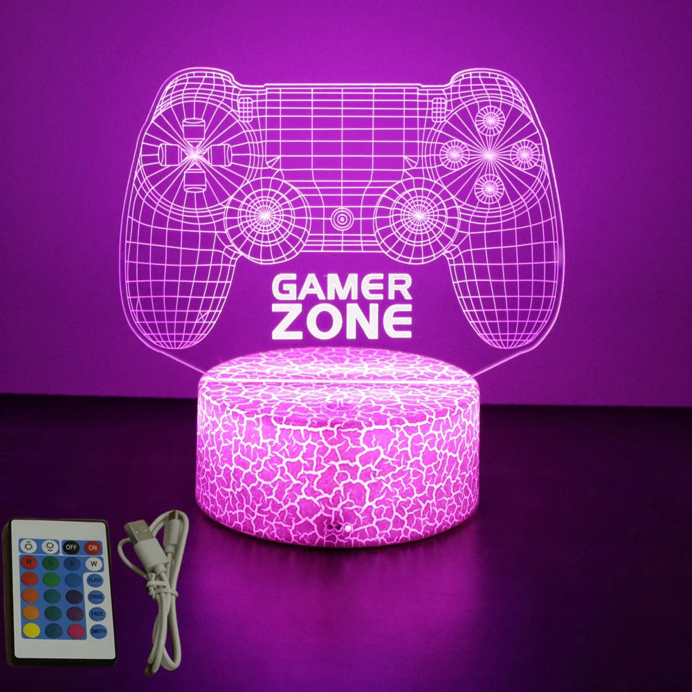 NEON GAMER 3D LED Lamp – RGB Night Light for Gaming Setup & Bedroom Decor - Image 23