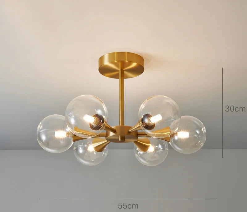 Nordic LED Sputnik Chandelier – Glass Pendant Light for Bedroom, Study & Kitchen Island - Image 7