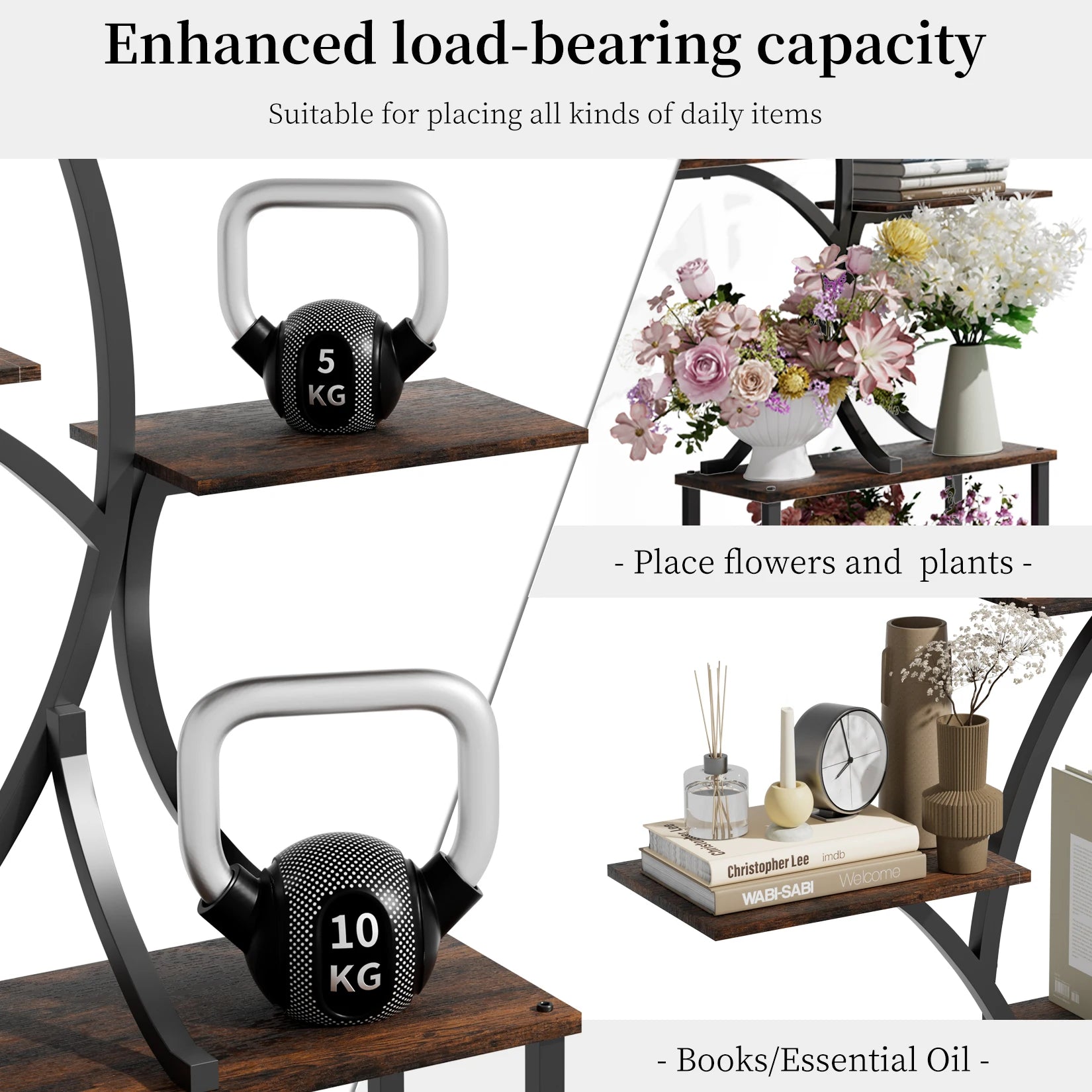 Industrial Tree-Shaped Plant Stand – Multilayered Indoor/Outdoor Flower Display Rack for Home & Garden Corners - Image 6