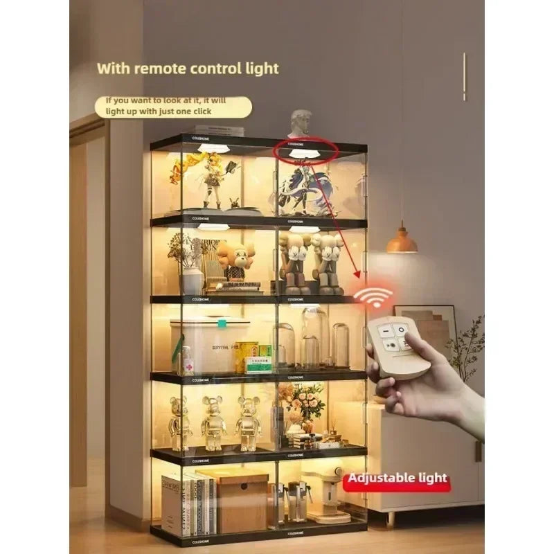 Acrylic Display Cabinet Bookshelf – Dustproof Storage Rack for Figurines, Models & Children's Books - Image 2