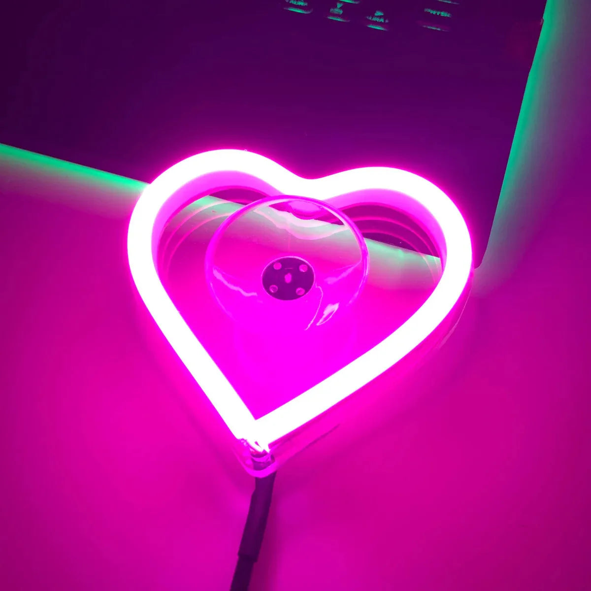 Car Interior Decorative Ambient Light – Heart-Shaped Neon LED Atmosphere Lamp for Windows - Image 13