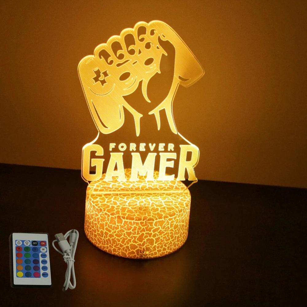 NEON GAMER 3D LED Lamp – RGB Night Light for Gaming Setup & Bedroom Decor - Image 20