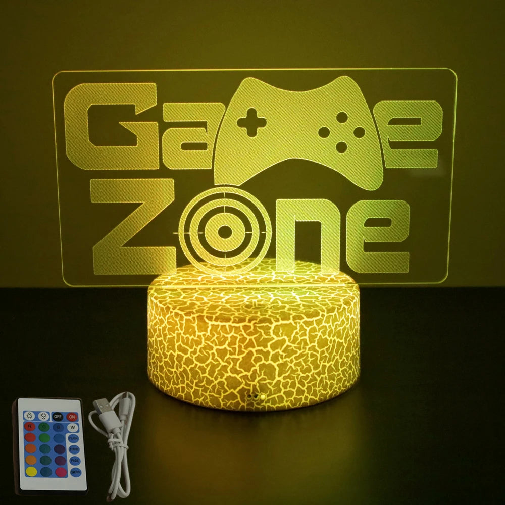 NEON GAMER 3D LED Lamp – RGB Night Light for Gaming Setup & Bedroom Decor - Image 25