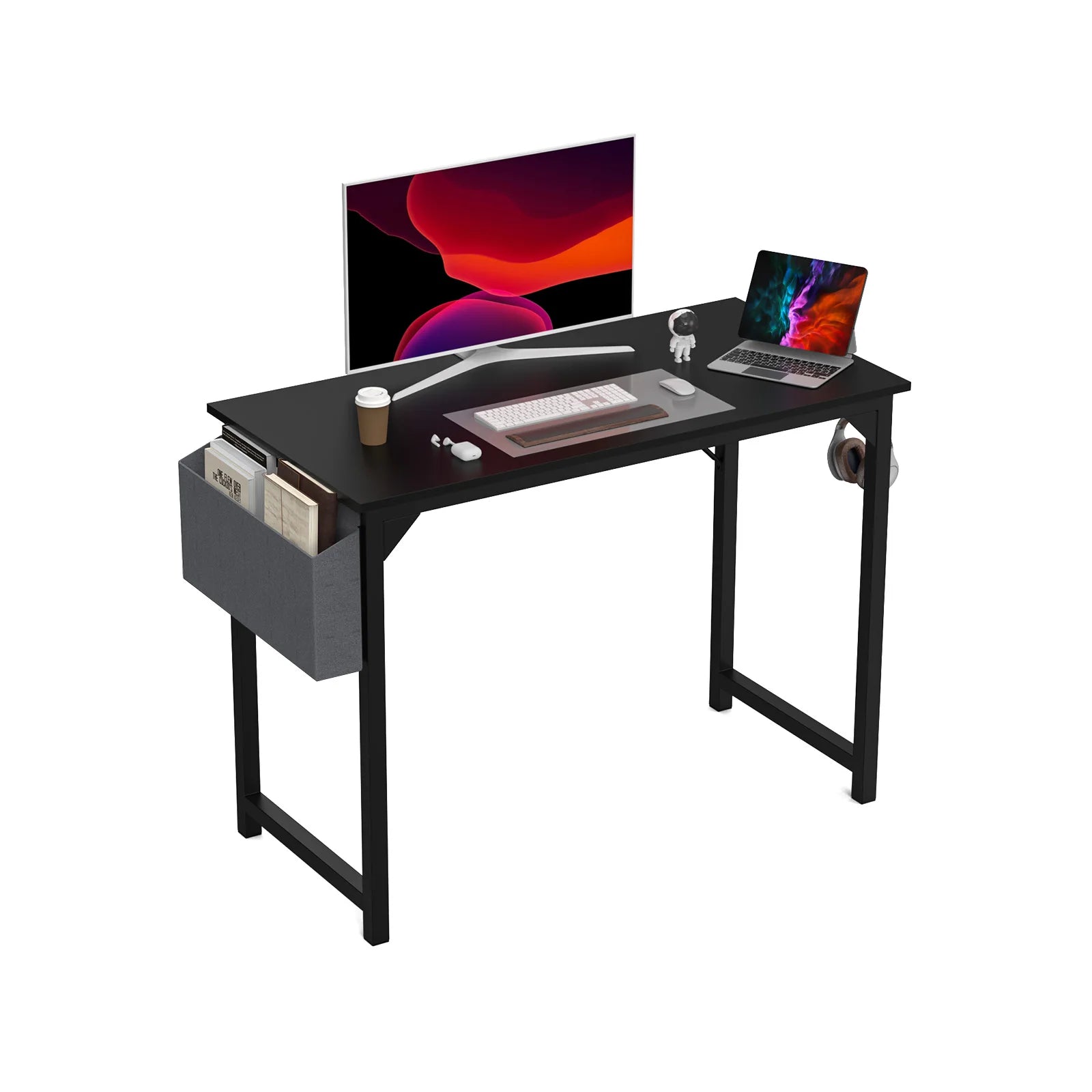 JHK Computer Desk – Modern Simple Writing, Study & Gaming Table with Side Bag & Headphone Hook - Image 17