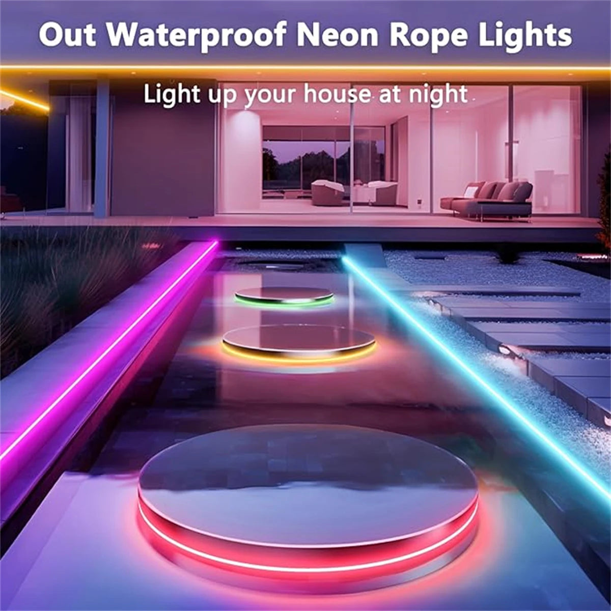 24V RGB Neon Strip Light – 3M/5M/10M Waterproof LED Rope with Bluetooth, Remote & Music Sync - Image 5