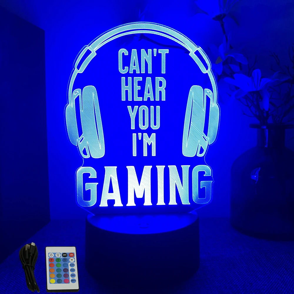 NEON GAMER 3D LED Lamp – RGB Night Light for Gaming Setup & Bedroom Decor - Image 28