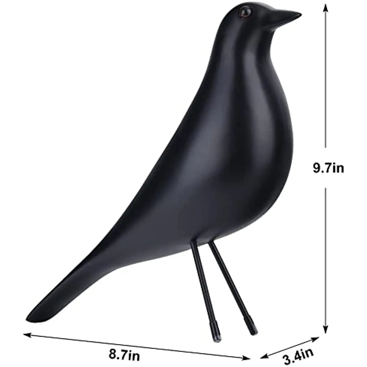 Black Bird Figurine – Resin Bird Statue Sculpture, Modern Minimalist Decorative Ornament for Living Room, Bedroom, or Office - Image 2