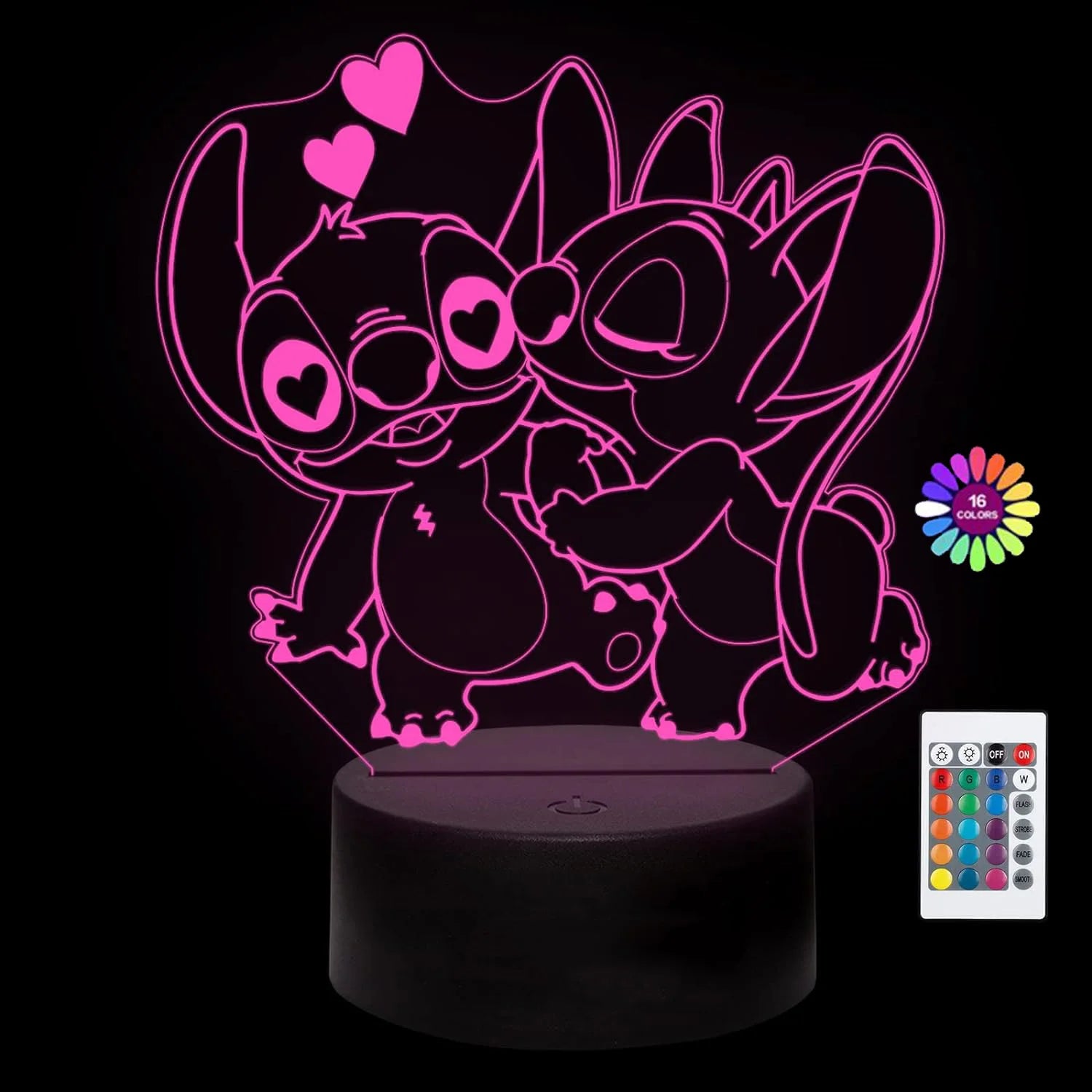 3D Illusion Stitch Night Light – Remote Control & Smart Touch LED Lamp - Image 7