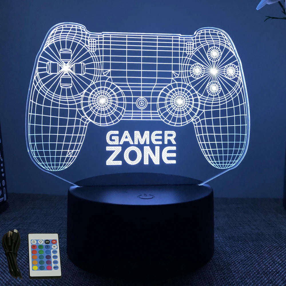 NEON GAMER 3D LED Lamp – RGB Night Light for Gaming Setup & Bedroom Decor - Image 29