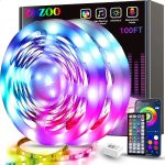 100FT LED Lights for Bedroom – 2 Rolls of 50FT Smart RGB Strip Lights with 44-Key Remote & App Control