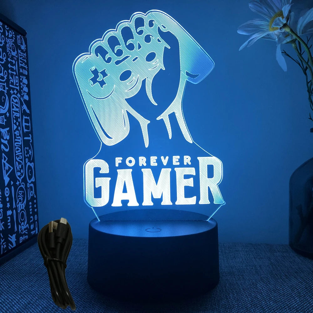 NEON GAMER 3D LED Lamp – RGB Night Light for Gaming Setup & Bedroom Decor - Image 21
