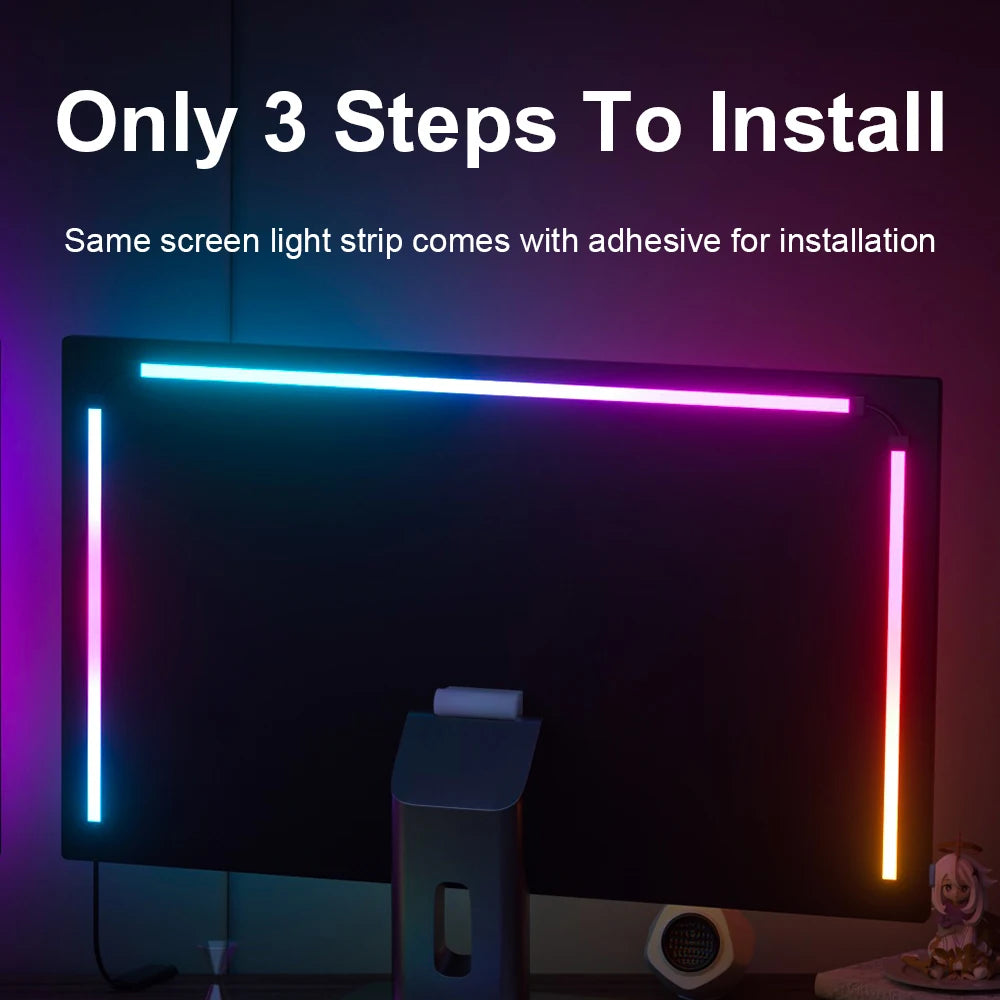 Gaming Monitor Light Strip – RGB Color Sync Backlight with Smart Ambient Control for TV & PC Setup - Image 6