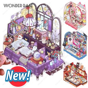 3D DIY Plus Size Corner Desk Miniature Scene Stickers β Stacked Landscape Cabin Stickers for Kids, Students & Creative Gifting