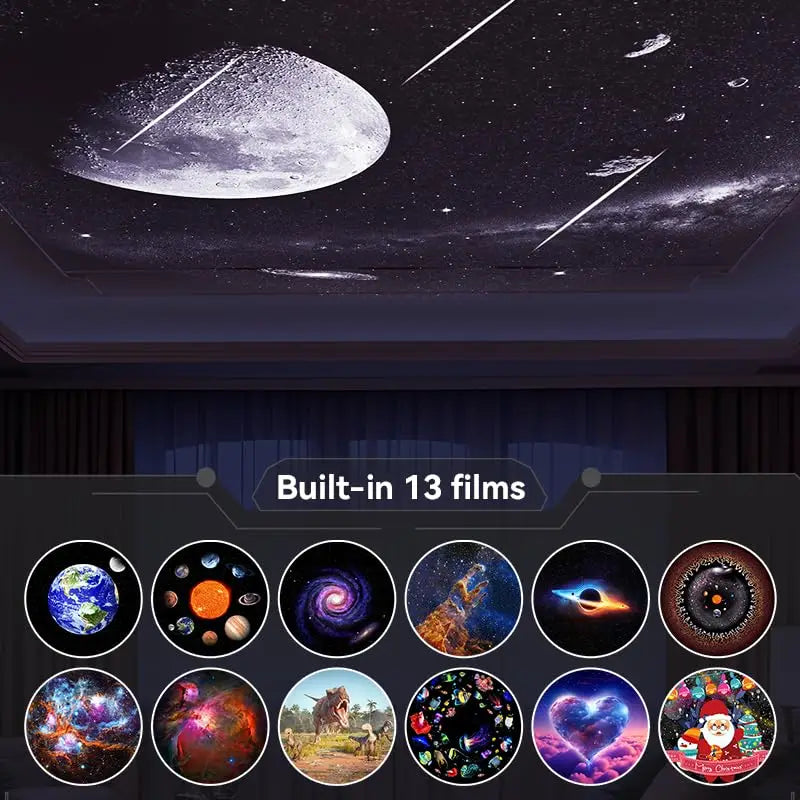 4K Star & Galaxy Projector – Planetarium Night Light with 13 Interchangeable HD Discs & 360° Rotation - Image 2