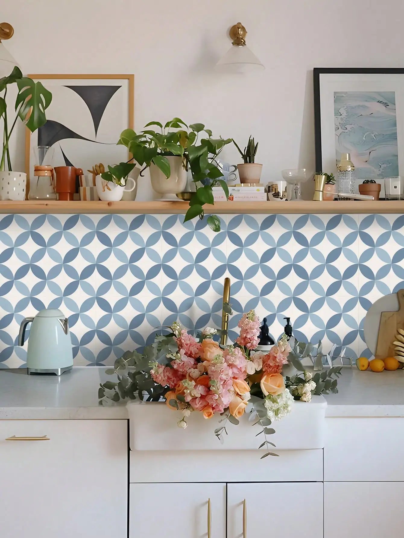 12PCS Scandinavian Geometric Floor Stickers – Faux Tile Decals for Cement Walls & Floors - Image 5