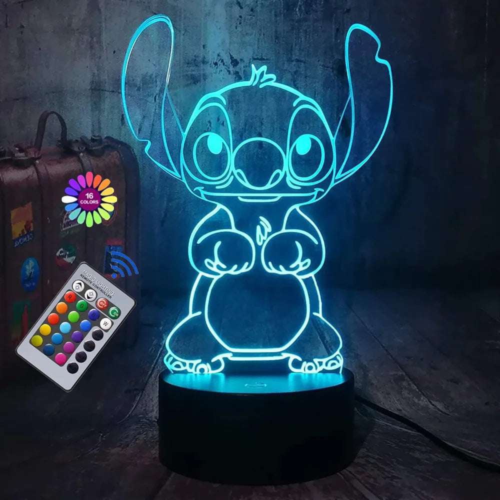 3D Illusion Stitch Night Light – Remote Control & Smart Touch LED Lamp - Image 6
