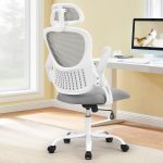 JHK Mesh Ergonomic Office Computer Desk Chair – Flip-Up Arms, Adjustable Headrest & Lumbar Support
