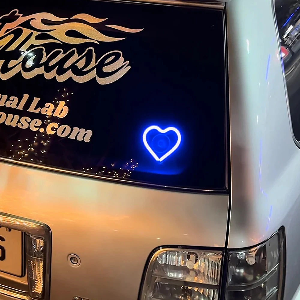 Car Interior Decorative Ambient Light – Heart-Shaped Neon LED Atmosphere Lamp for Windows - Image 5