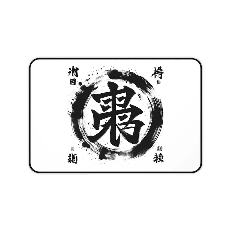 Desk Mat with Chinese & Japanese Traditional Kanji Calligraphy – Mouse Pad & Office Decor Accessory for Zen Workspace - Image 3